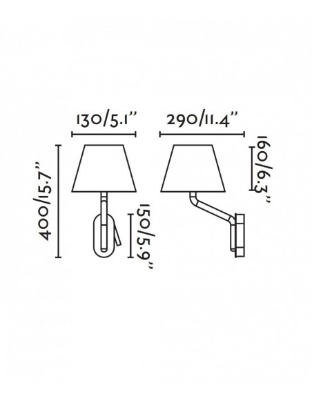 Aplique de Pared Lado Izquierdo de la Cama