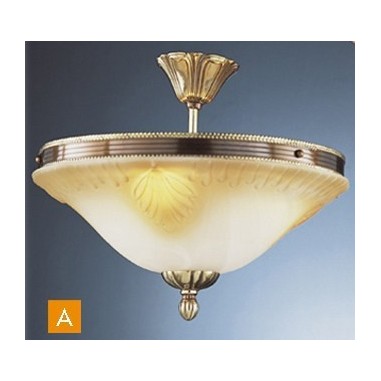 Lámpara de Techo de Bronce 16 luces, 12 Tulipas Hoja de 17 cm y 1