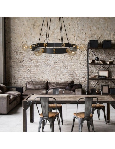 Lámpara Rústica 6 Bombillas