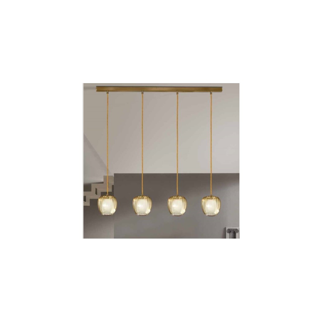 Lámparas de Techo Alargadas en color Glasé Ámbar.