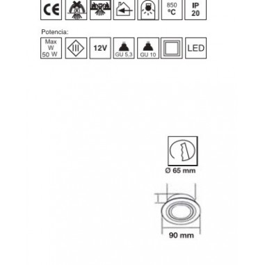 Empotrable Fijo Negro