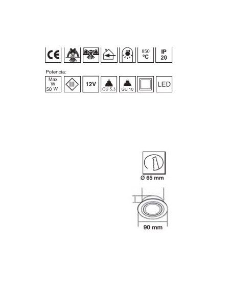 Empotrable Fijo Negro