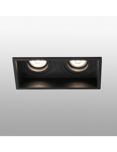 Empotrable Baño 2 Luces con Marco Fijo Negro