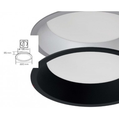 Downlight Gris SMD LED 18W 3000 4000 ó 6000K Blanco, Gris o Negro