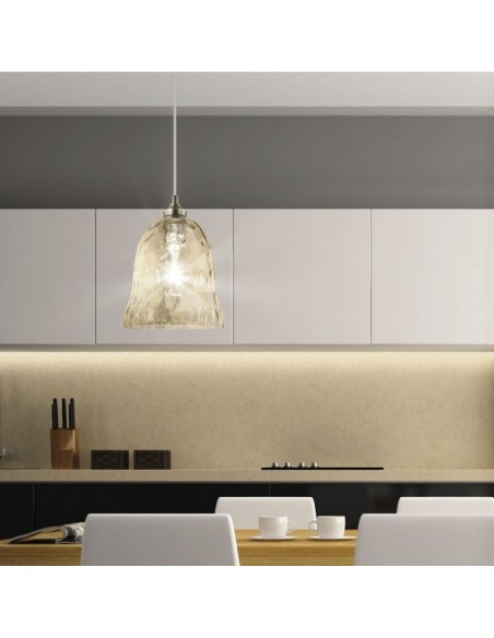 Oferta Lámpara Tulipa Cristal Ámbar Cocina