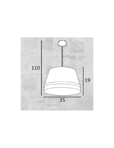 Lámpara Pantalla Imitación Caña y Mostaza con Cable Gris