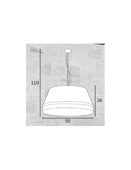 Lámpara Pantalla Imitación Caña y Azul con Cable Gris