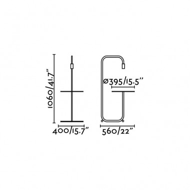 Lámpara de Pie con Mesilla
