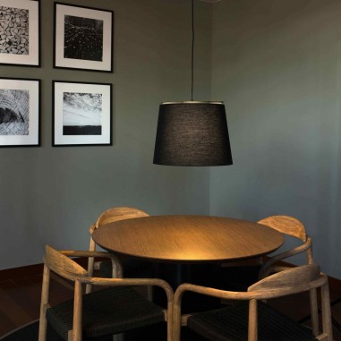 Lámpara Colgante con Pantalla Negra,...