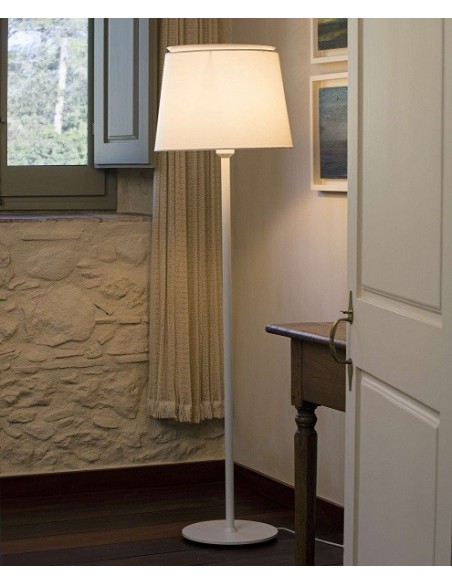 Lámpara de Pie Blanca con Pantalla Negra, Blanca o Verde