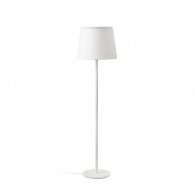 Lámpara de Pie Blanca con Pantalla Negra, Blanca o Verde