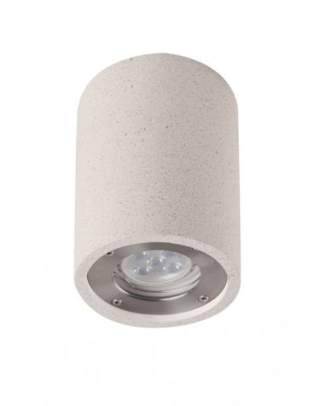 Plafón Exterior 1 Luz Yeso y Hormigón Blanco