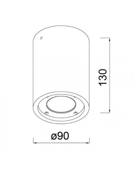 Plafón Exterior 1 Luz Yeso y Hormigón Blanco