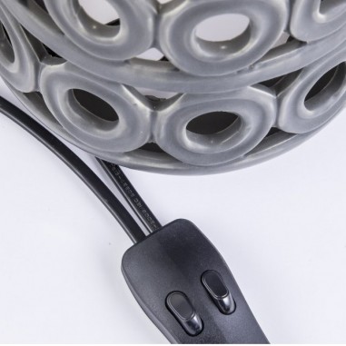 Lámpara Rinconera Cerámica Gris