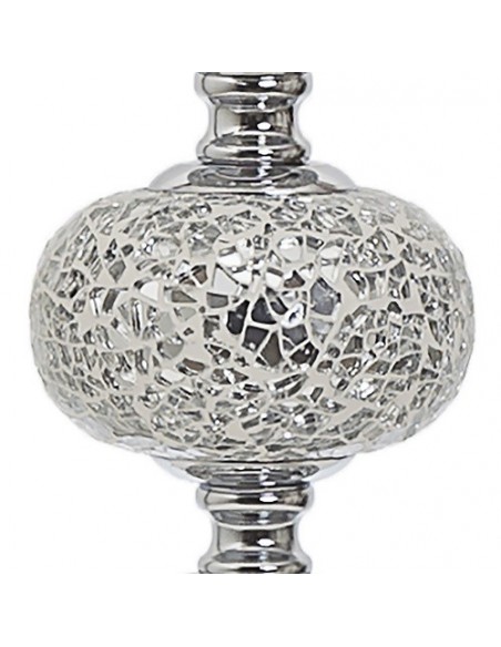 Lámpara Rinconera Salón con Pantalla Pan de Plata