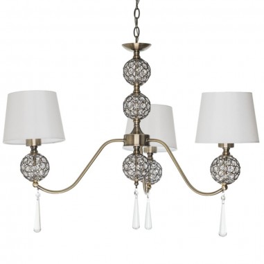 Lámpara Comedor 3 Luces Cuero...