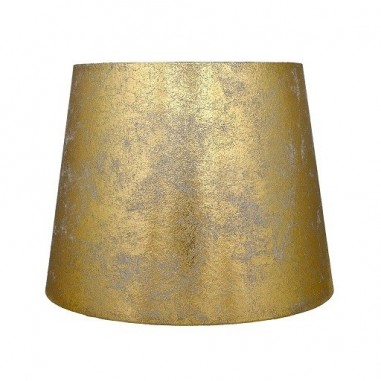 Lámpara Mesita Cuero Pantalla Dorada