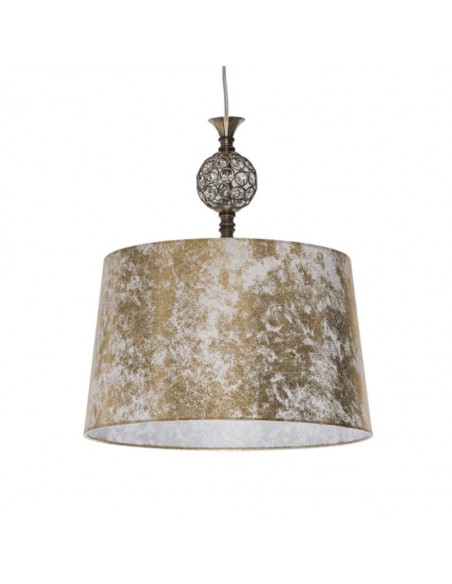 Lámpara de Colgar 1 Luz Cuero Pantallas Pan de Oro
