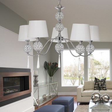 Lámpara Comedor 5 Luces Cromo...