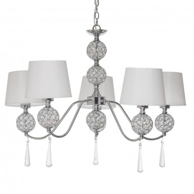 Lámpara Comedor 5 Luces Cromo...