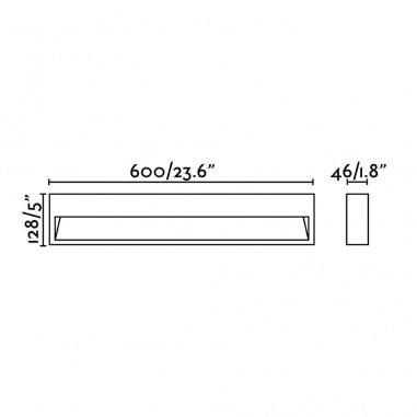Aplique Exterior 60 cm Gris Oscuro