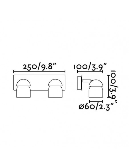 Aplique 2 Luces Orientable Blanco