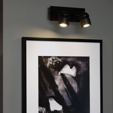 Aplique 2 Luces Orientable Negro