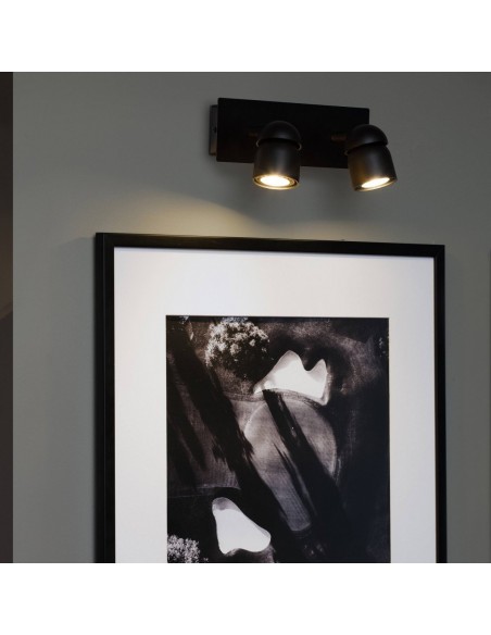 Aplique 2 Luces Orientable Negro