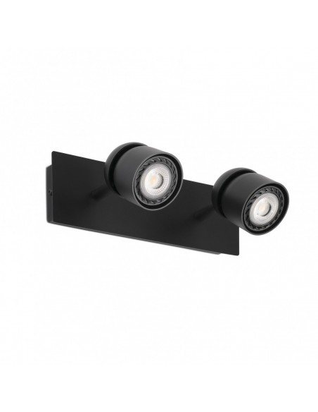 Aplique 2 Luces Orientable Negro