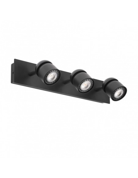Aplique 3 Luces Orientable Negro