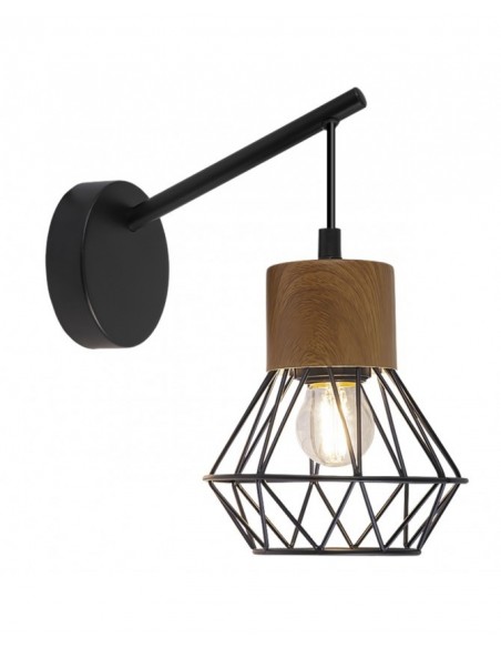 Aplique Dormitorio Negro y Madera