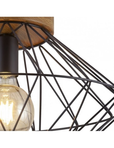 Plafón Dormitorio Negro y Madera