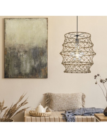 Lámpara de Colgar Cilíndrica Cuerda