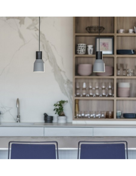 Lámpara Pantalla Metal Gris 12 cm