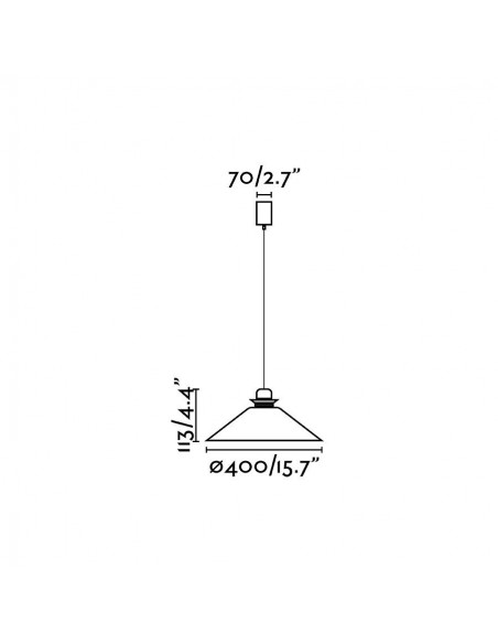 Lámpara Blanca 40 cm con Aro Metálico Blanco o Terracota