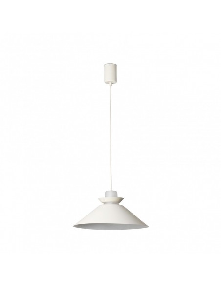 Lámpara Blanca 40 cm con Aro Metálico Blanco o Terracota