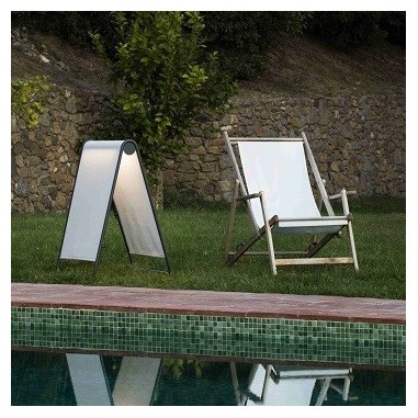 Lámpara de Pie Exterior Textilene Beige