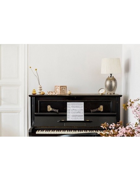 Lámpara de Mesa Cerámica Saima Bronce Dorado o Plata