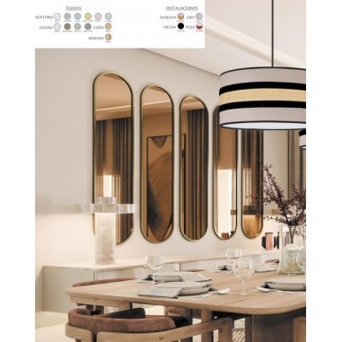 Lámpara Pantalla Caña y Beige...