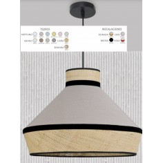 Lámpara Cónica Caña y...