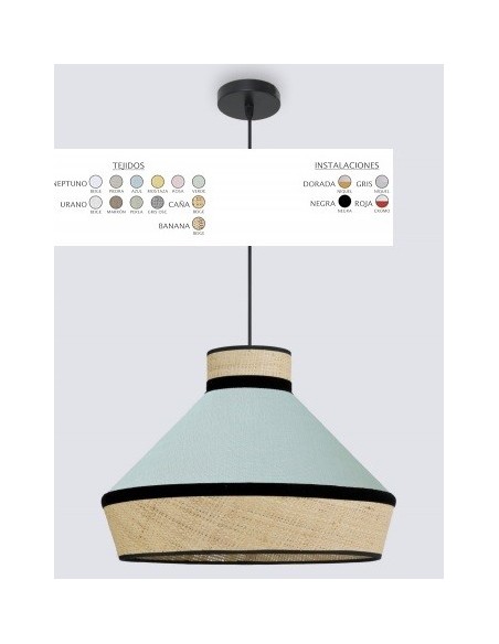 Lámpara Cónica Banana y Azul Disponible Múltiples Acabados