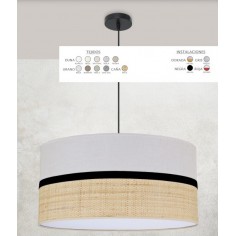 Lámpara Pantalla Caña y...