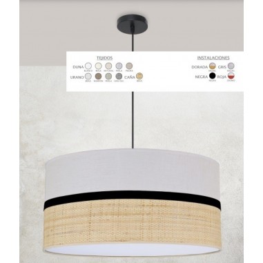 Lámpara Caña y Piedra Disponible...