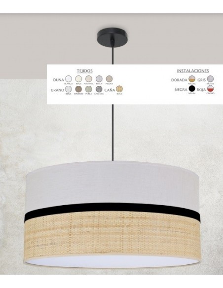 Lámpara Caña y Piedra Disponible Múltiples Acabados