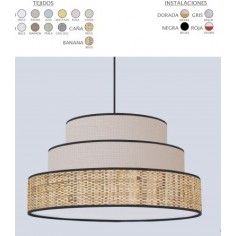 Lámpara Tela Piedra y...