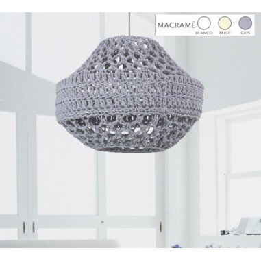 Colección Lámparas Macramé Beige, Blanco o Gris