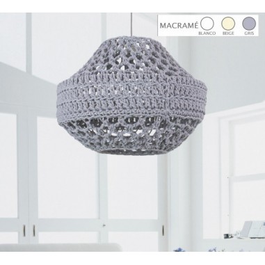 Colección Lámparas Macramé Beige, Blanco o Gris