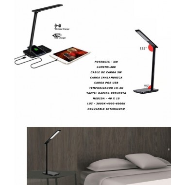 Flexo LED USB Carga Inalámbrica...