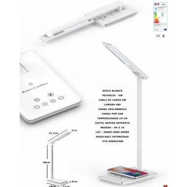 Flexo LED USB Carga Inalámbrica...