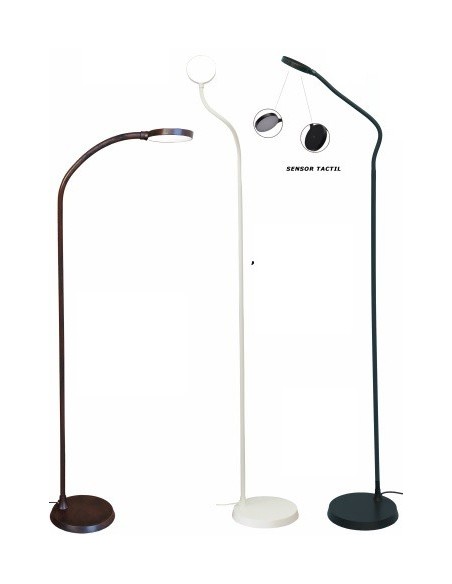 Lámpara de Pie Flexible Blanco, Negro y Marrón